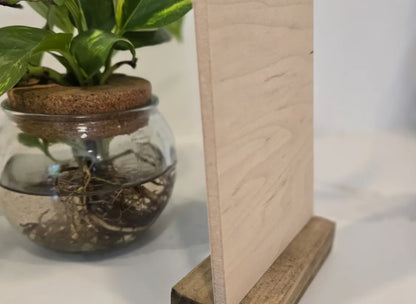 6” Wood Base For Arch Signs-Black finish