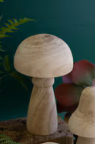 11” Natural Wood Mushroom