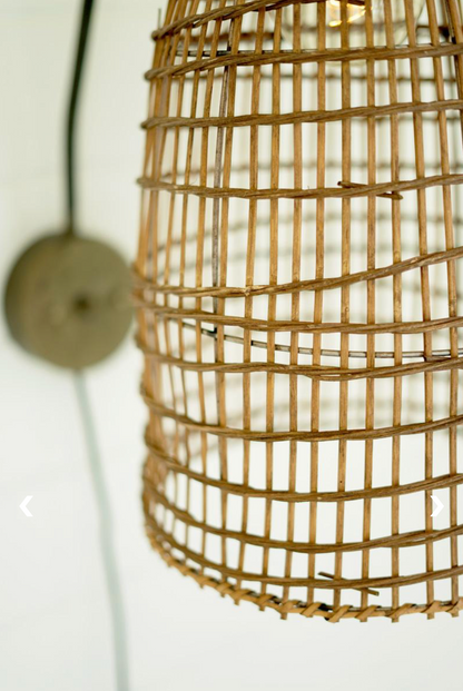 WICKER DOME WALL SCONCE