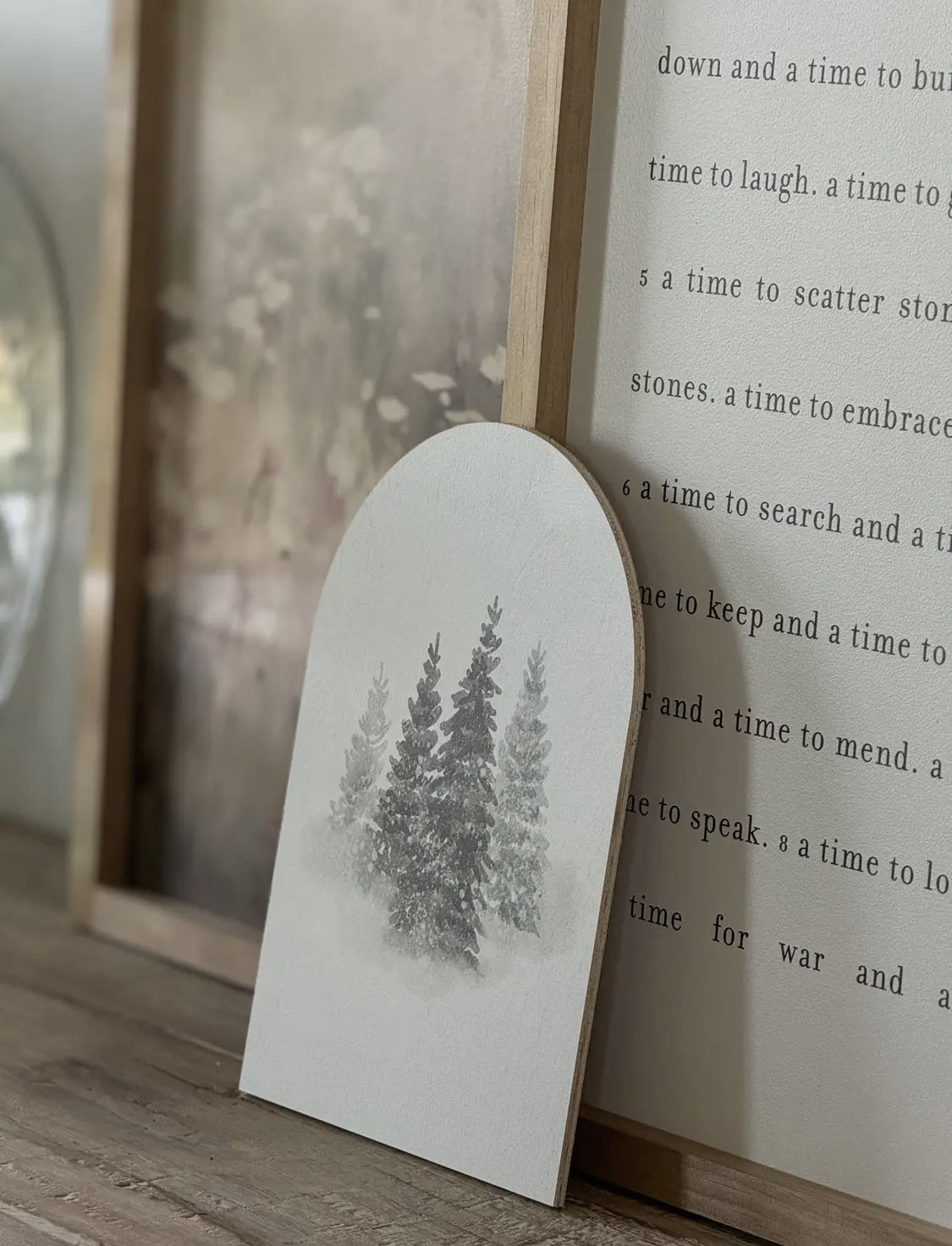 11”x15” Winter Tree Watercolor Arch Wood Print