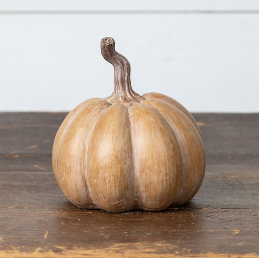 6” Tan Resin Pumpkin