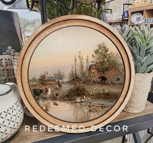 8” Round Farm Pond Art