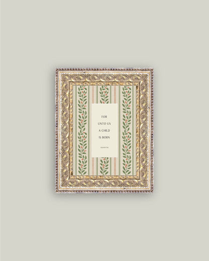 A Child is Born Framed Antique Art