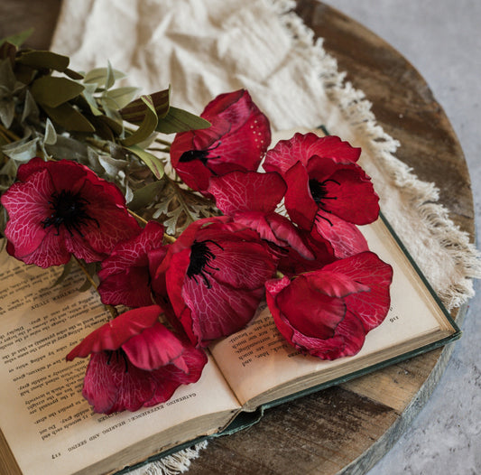 22” Red Poppy Bush