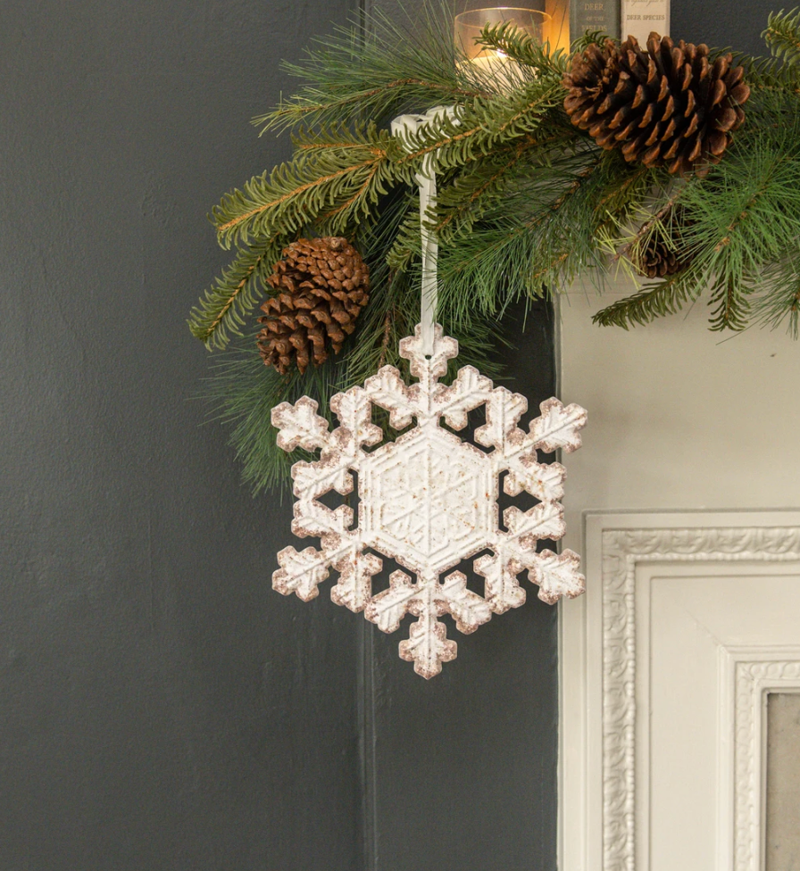 9” White Crystal Snowflake
