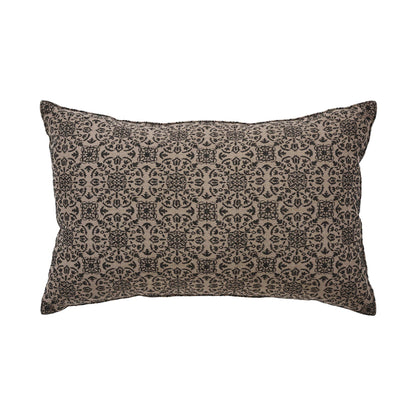 Black Tan Jacquard Throw Pillow 14x22 – Custom House