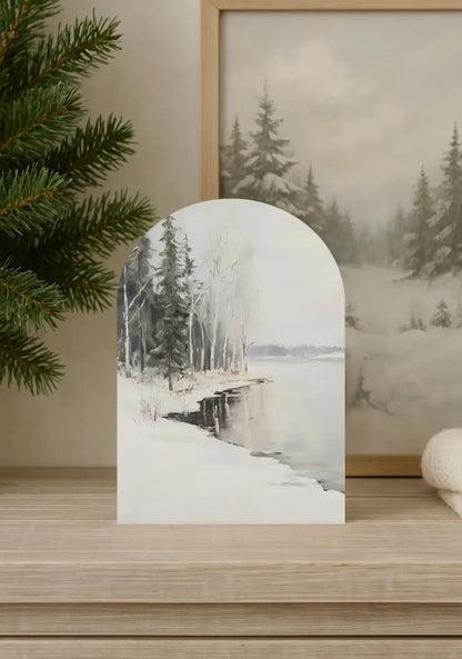 6”x4” Winter Landscape Arch Wood Print