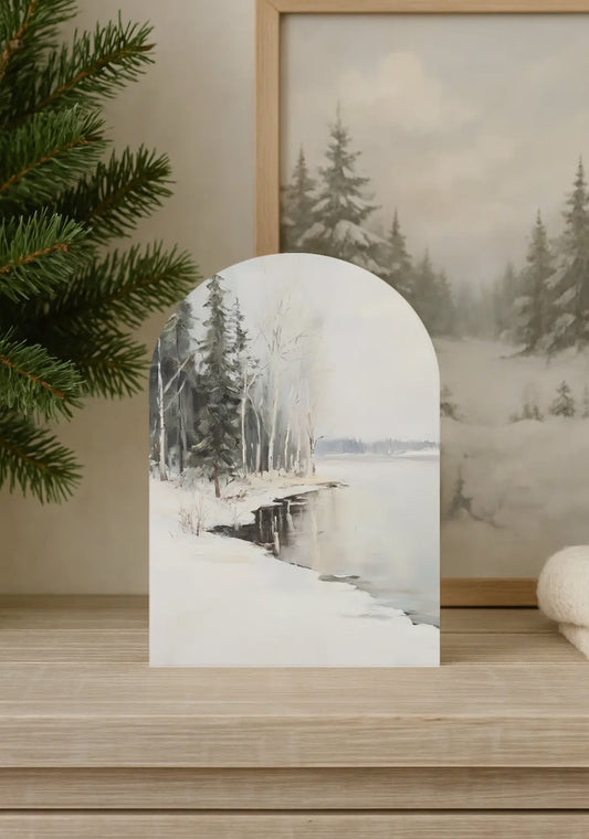 6”x4” Winter Landscape Arch Wood Print