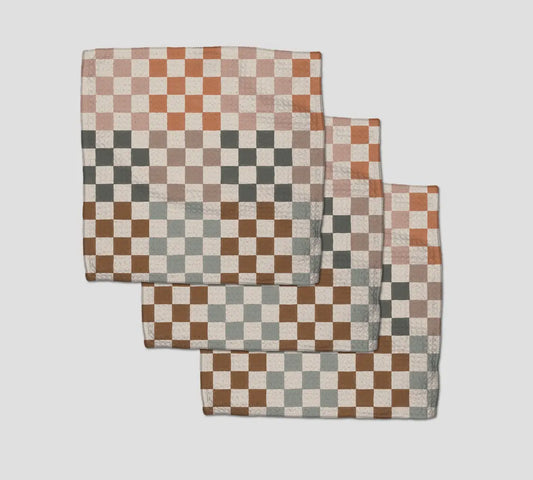 Autumn Checkers Dishcloth Set