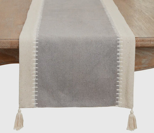Grey Whipstitch Banded Runner