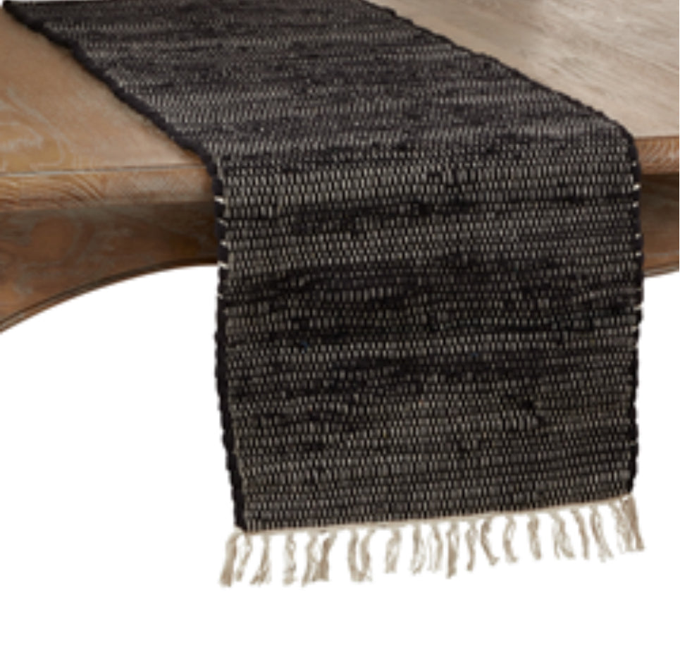 Black/White Chindi Table Runner