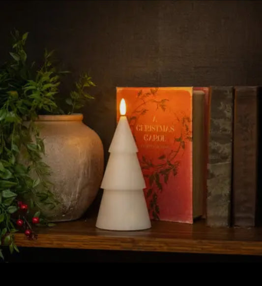 7.75” Cream 3D Flame Smooth Tree Candle