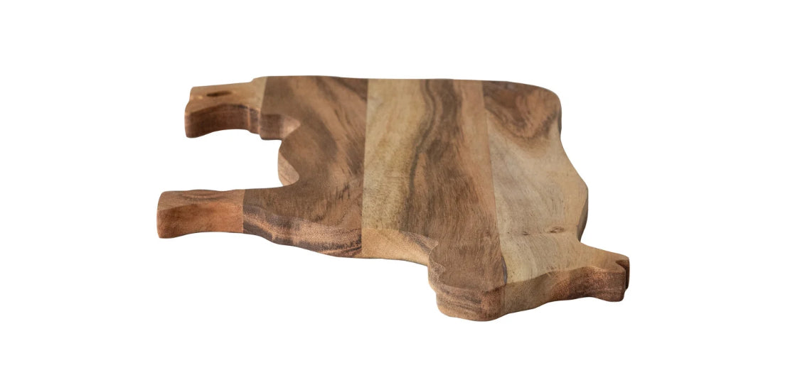 Acacia Wood Cow Shaped Cutting Board