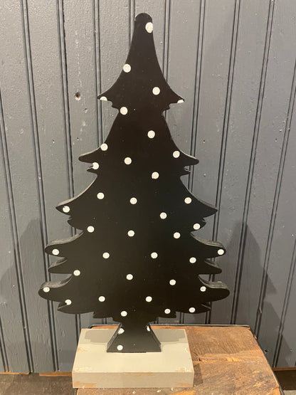 Black/White Wooden Tabletop Trees-set/2