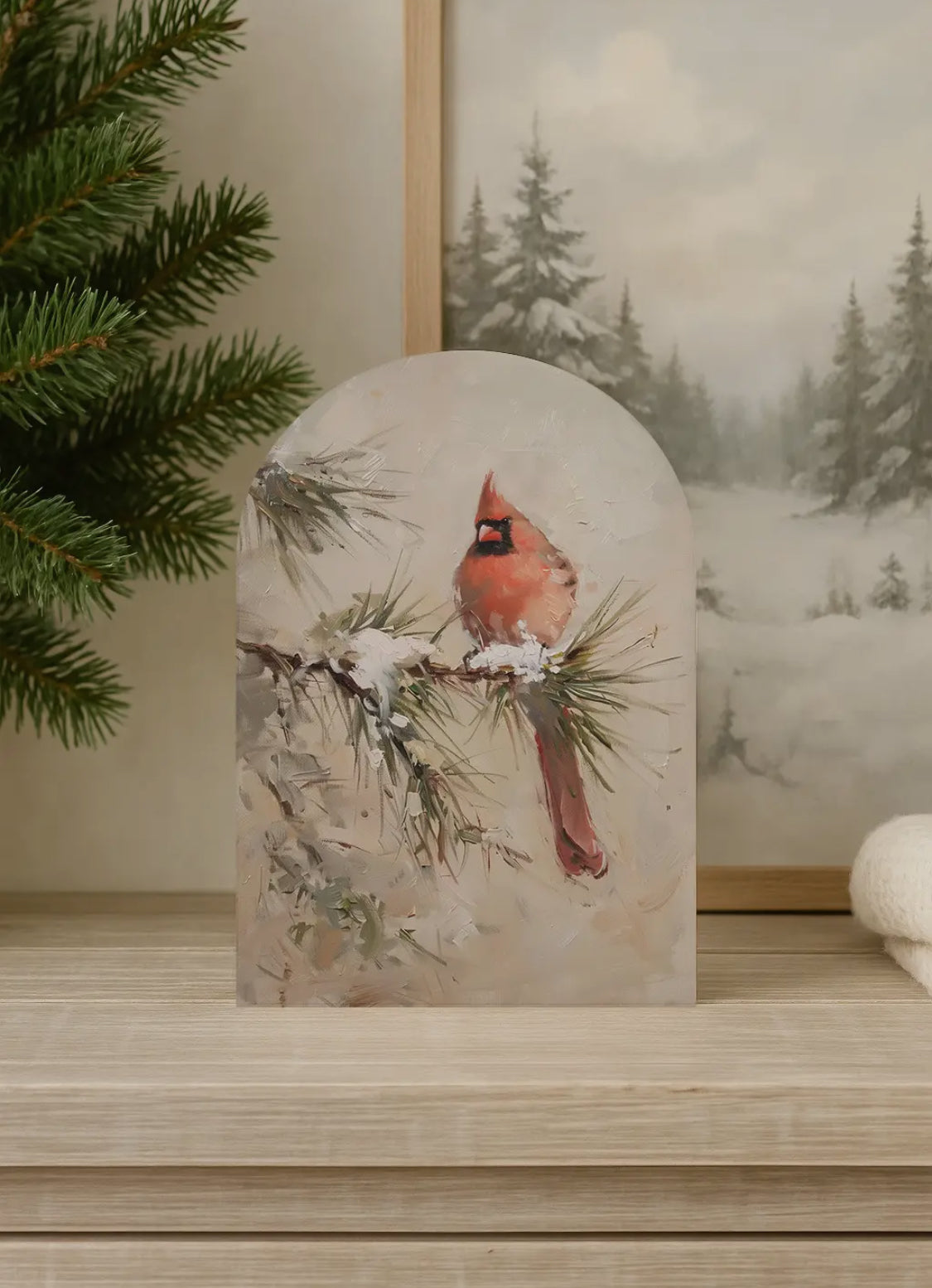 15”x10” Cardinal Arch Wood Sign