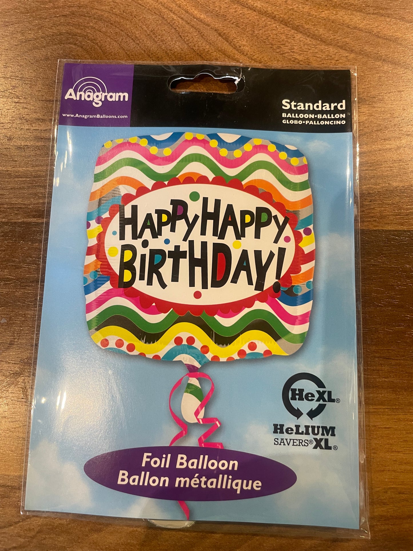 18” Happy Happy Birthday Mylar Balloon