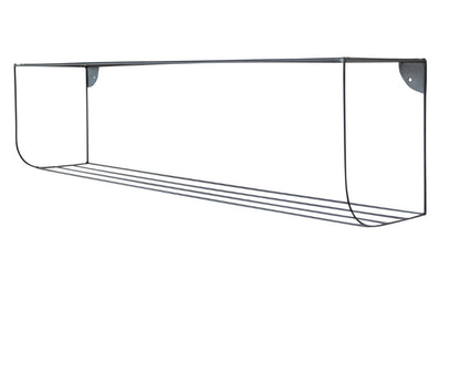 Metal 2-Tier Wall Shelf w/Slatted Wire