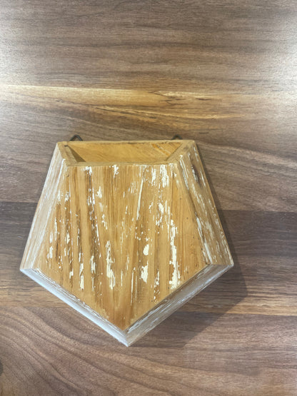 Wood Octagon Wall Container