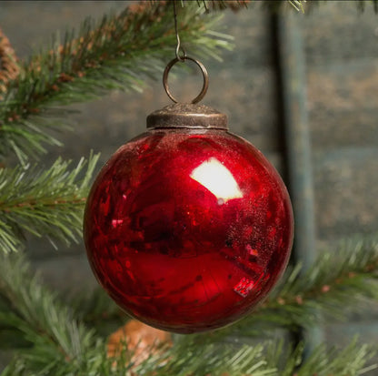 4” Red Kugel Ornament