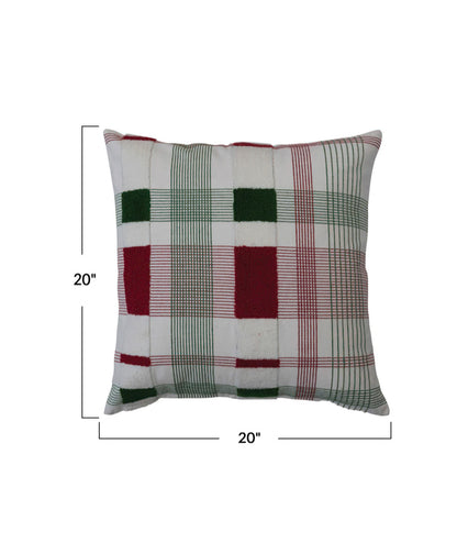 20” Square Woven Cotton Pillow