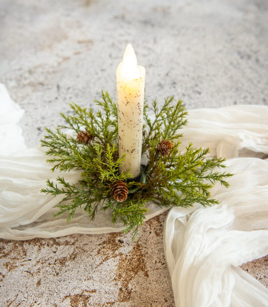 Prickly Pine Taper Candle Ring