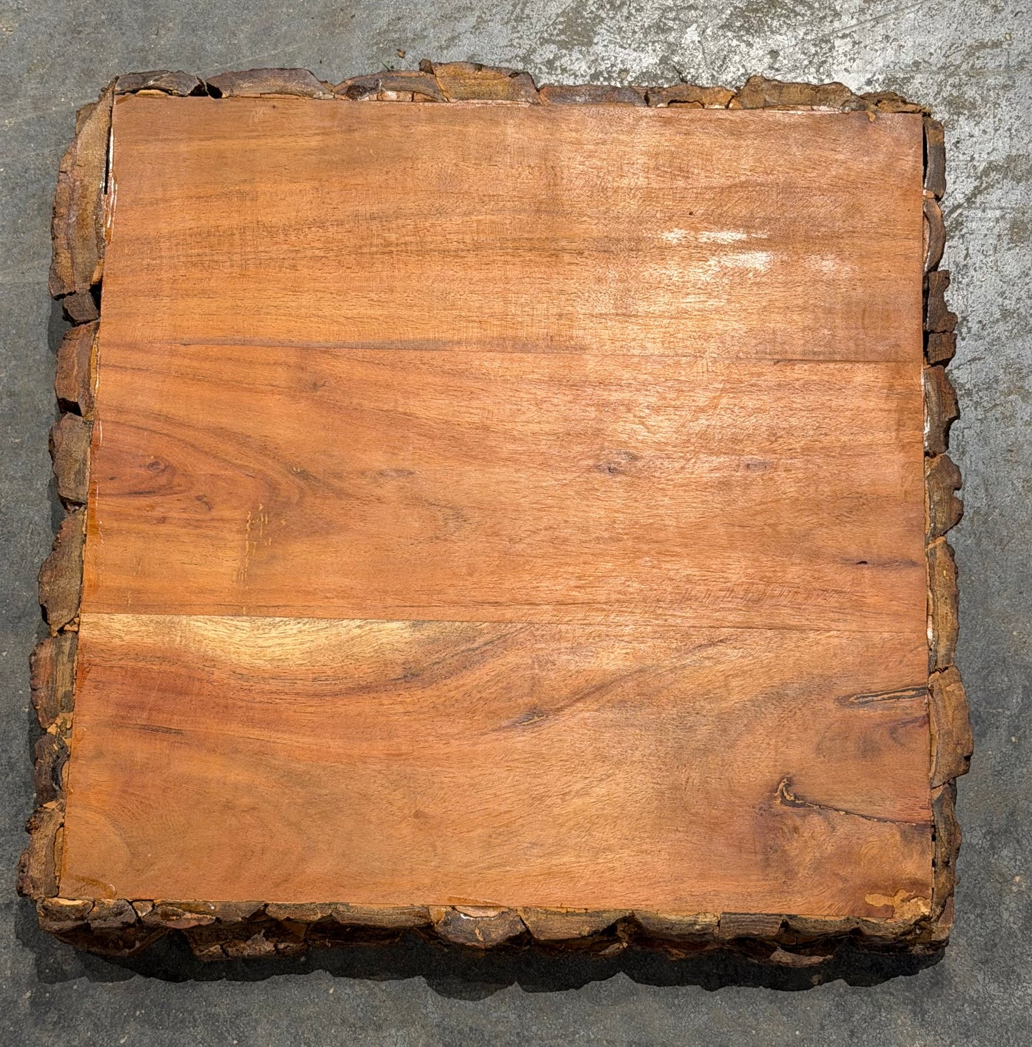 15” Square Wood Charger Plate w/Live Edge