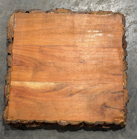 15” Square Wood Charger Plate w/Live Edge