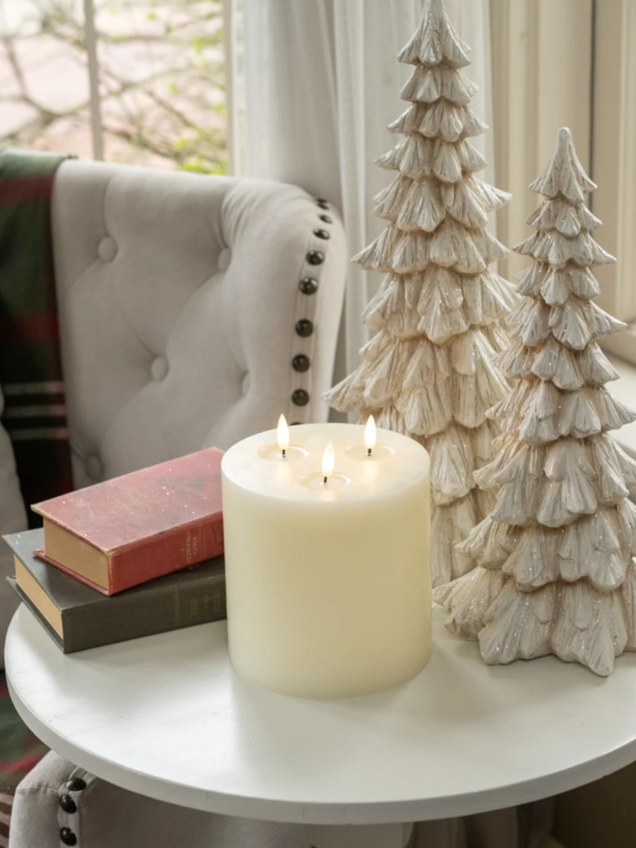 7” Cream 3 Wick 3D Flame Candle
