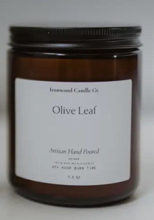 Olive Leaf Candle