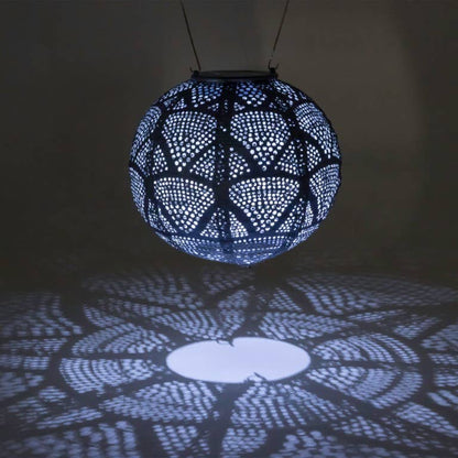 Stella Globe 8" Solar Lantern - Metallic Blue