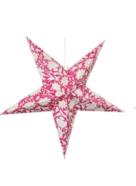 5 Point Folding Recycled Paper Star Ornament w/LED Lights