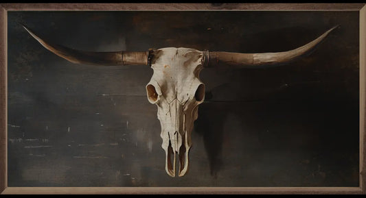 16”x8” Western Black Skull