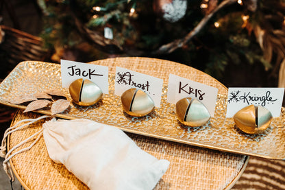 Metal Bell Place Card Holders w/Cards