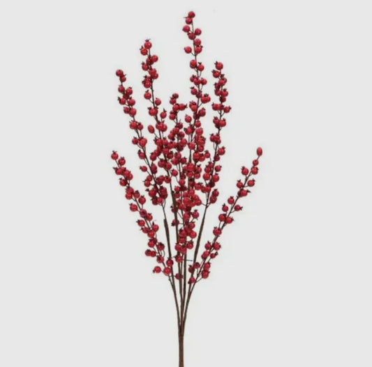 33” Weatherproof Red Berry Spike Spray