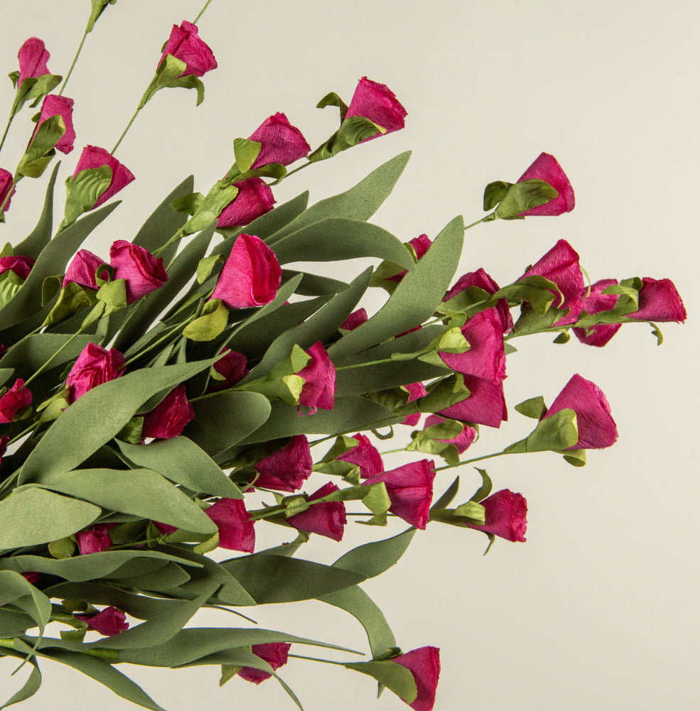 22.5” Dark Pink Paper Wildflower Bush