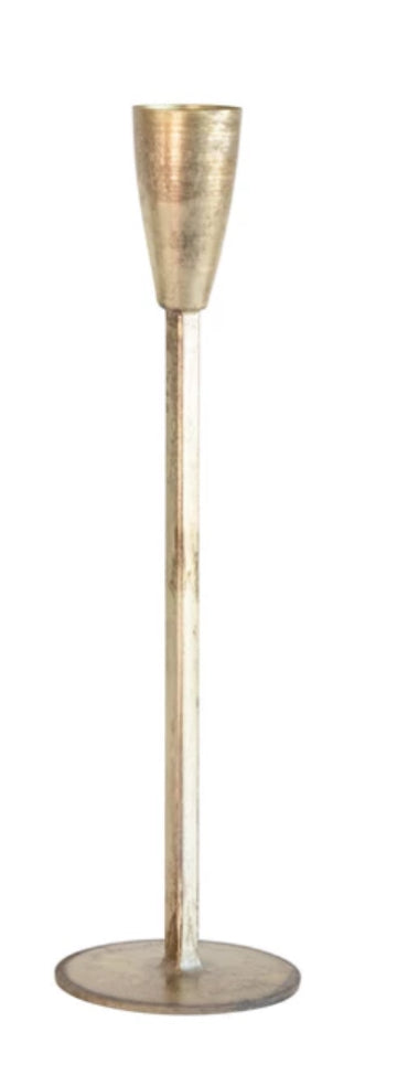 15.75”H Gold Metal Taper Candle Holder