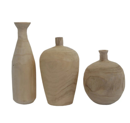 Paulownia Wood Vases- 3 Styles sold Seperately