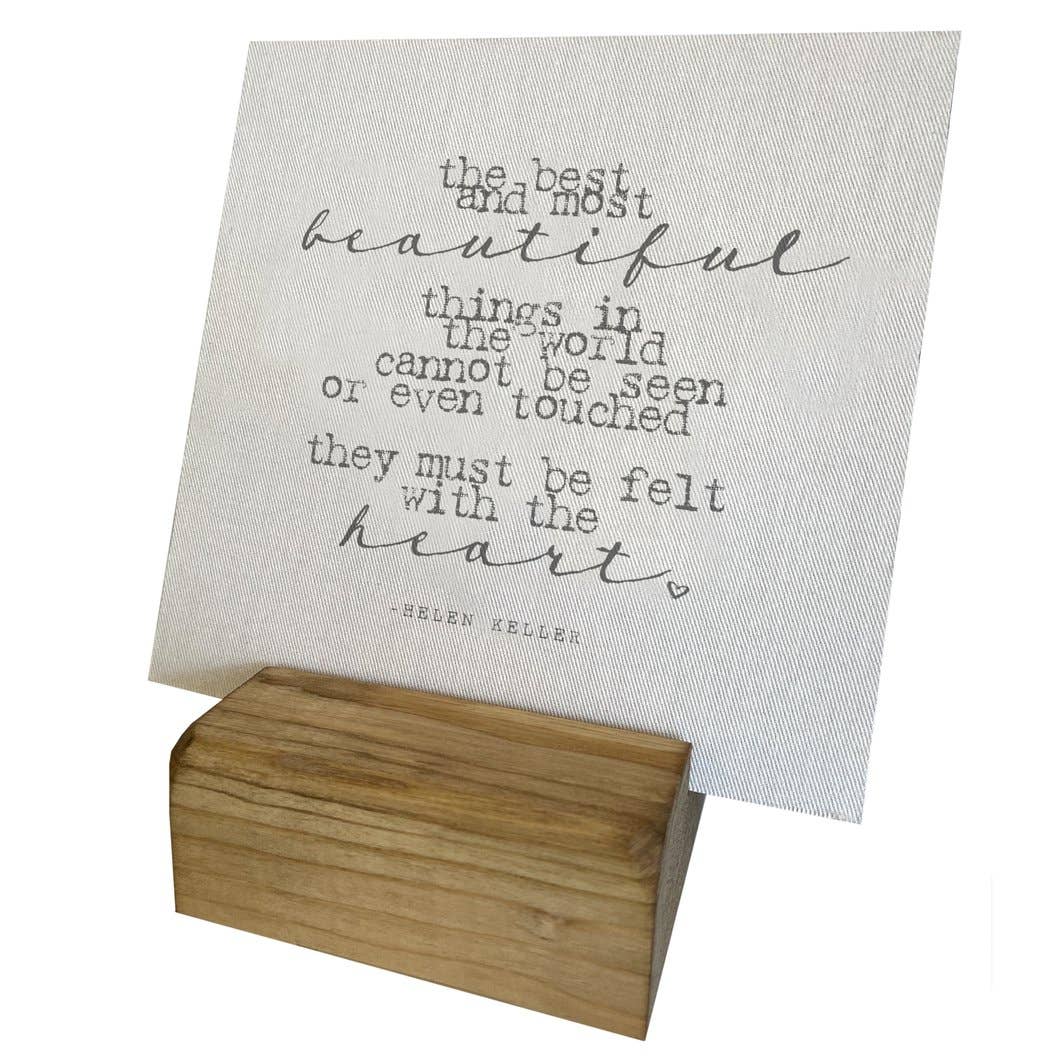 Mini Canvas, Beautiful Things - Helen Keller, Shelf Decor