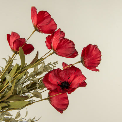 22” Red Poppy Bush
