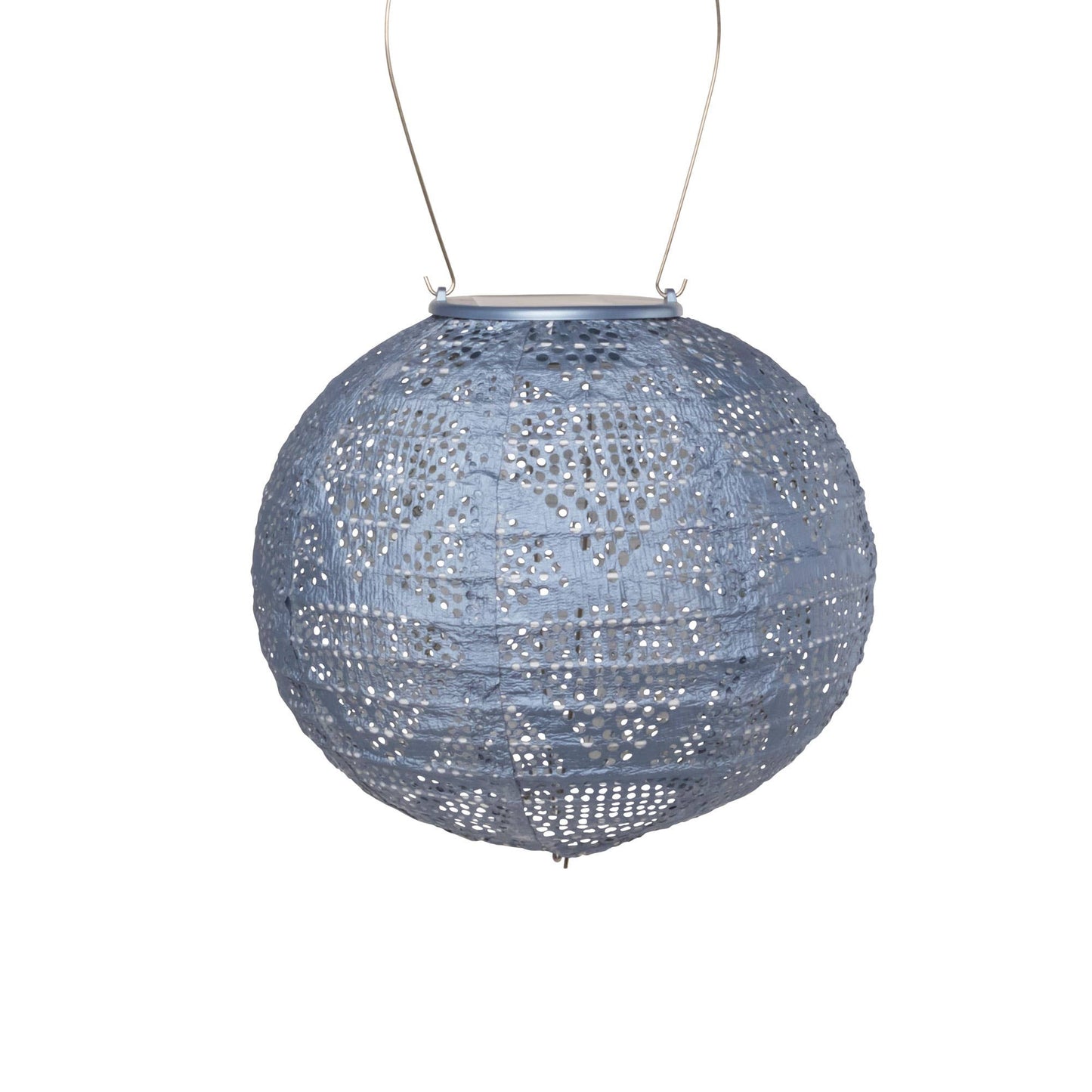 Stella Globe 8" Solar Lantern - Metallic Blue