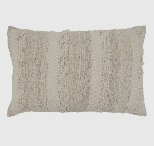 Throw Pillow w/Finge Stripe Design