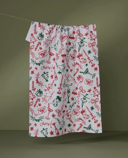 Holiday Doodles Multi Tea Towel