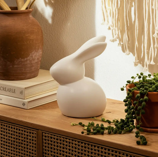 7” White Ceramic Bunny