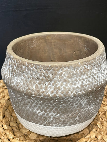 cement Woven Pattern Pottery-Med