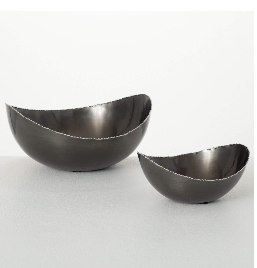 Glazed Silver-Edged Bowl-Lg