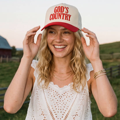 C.C GOD'S COUNTRY Letter on Two Tone Trucker Hat
