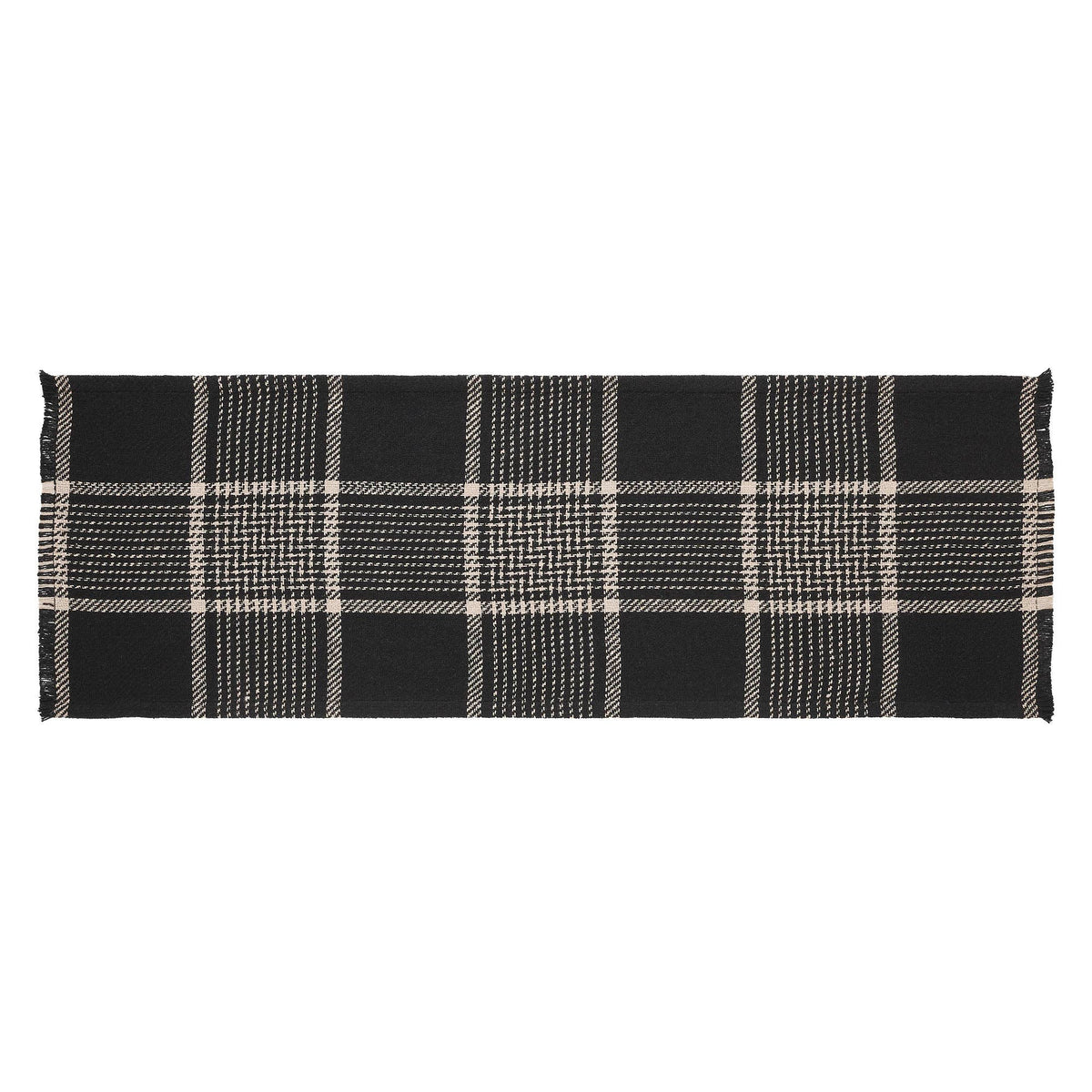 Eston Black Tan Plaid Runner 12x36