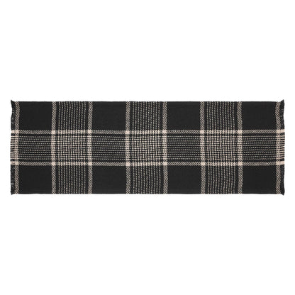 Eston Black Tan Plaid Runner 12x36