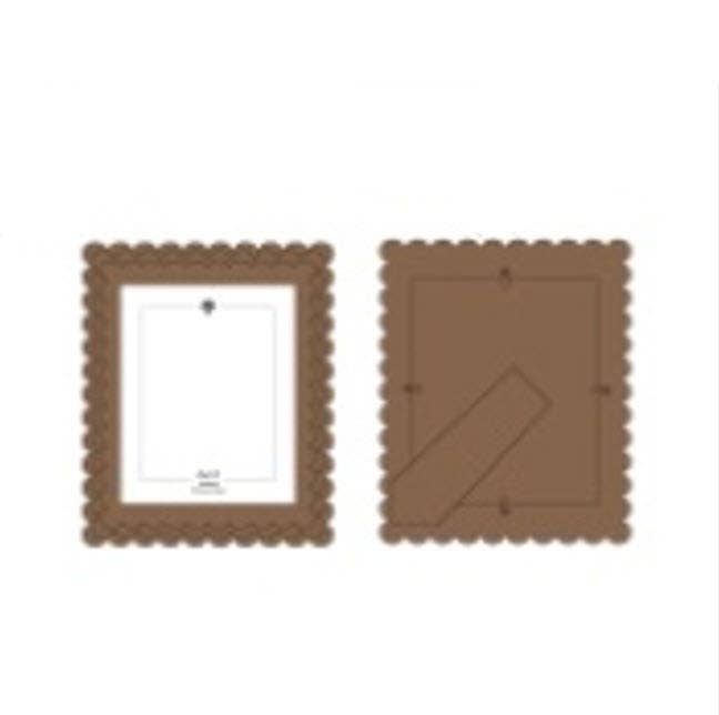 Wood scallop photo frame for 8x10 pic, espresso - 17062