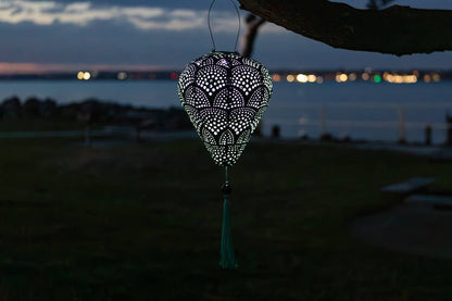 *NEW* Stella Tassel 29.5" Balloon Solar Lantern - Jade
